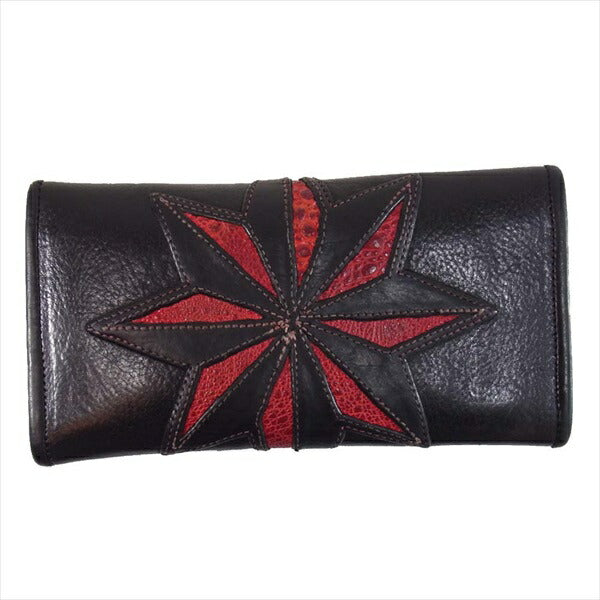 BILL WALL LEATHER ビルウォールレザー BWL ギャラ付き North Star Wallet ノース スター レザー ウォレット 長財布 財布 黒系【中古】