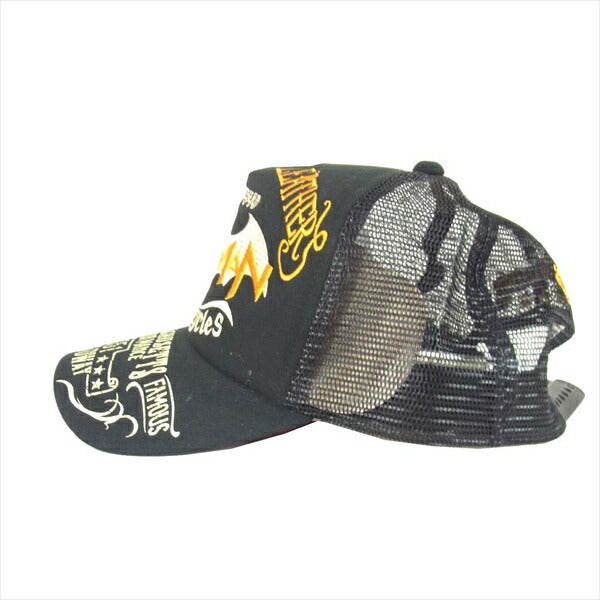VANSON バンソン DVC-810 DCコラボ BATMAN バットマン刺繍 メッシュ キャップ 黒系 黒系 FREE【新古品】【未使用】【中古】