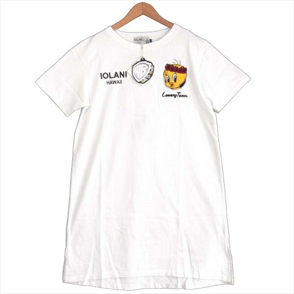 イオラニ 103702XL ハワイアントゥイーティー 刺繍入り レディース ワンピース 白系 白系 XL【新古品】【未使用】【中古】