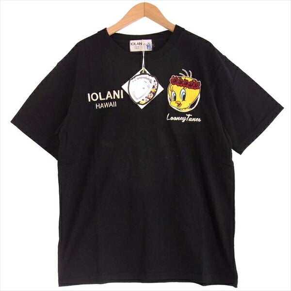 イオラニ 103702L ハワイアントゥイーティー 刺繍入り レディース Tシャツ 黒系 黒系 L【新古品】【未使用】【中古】