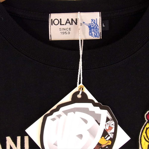 イオラニ 103702L ハワイアントゥイーティー 刺繍入り レディース Tシャツ 黒系 黒系 L【新古品】【未使用】【中古】
