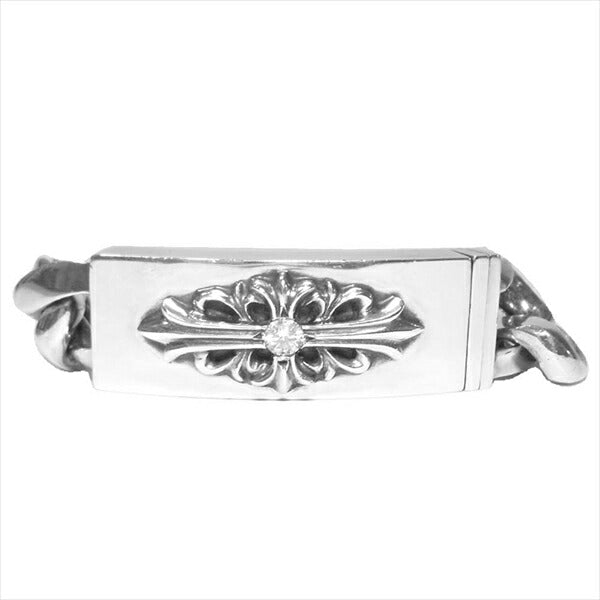 CHROME HEARTS クロムハーツ（原本無） ID FLORAL CRS フローラルクロスID 1ダイヤ 13リンク クラシック ブレスレット シルバー【中古】