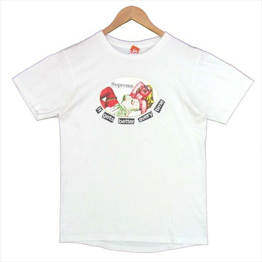 Supreme シュプリーム 19SS it gets better every time Tee 半袖Tシャツ 半袖 プリント USA製 Tシャツ ホワイト系 ホワイト系 S【中古】