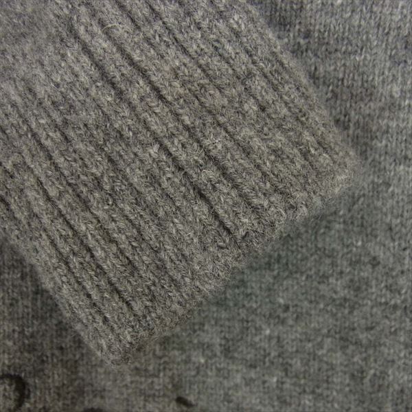 uniform experiment ユニフォームエクスペリメント 19AW EMBROIDERY CREW NECK KNIT ロゴ 刺繍 ウール ニット グレー系 3【中古】