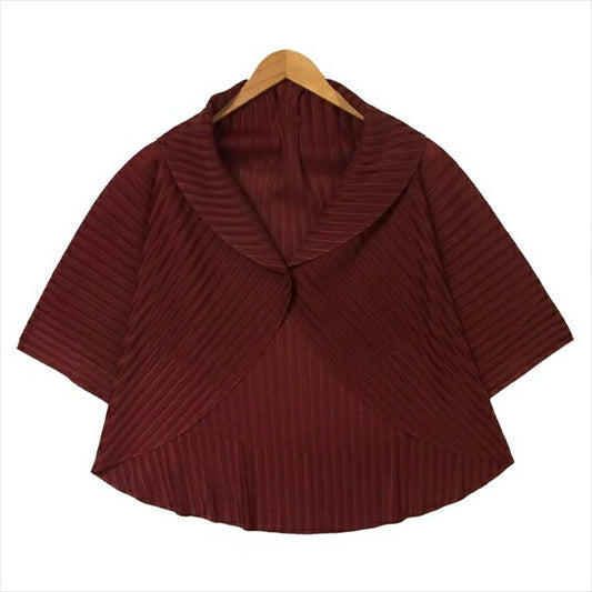 PLEATS PLEASE プリーツプリーズ PP03-FO346 ボレロ レディース ジャケット エンジ系  エンジ系【美品】【中古】
