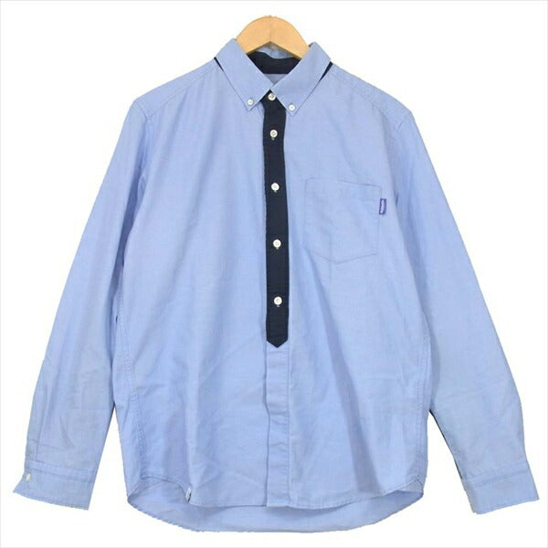 BALABUSHKA バラブシュカ 切替 ボタンダウン ロングスリーブ バイカラー 長袖シャツ 水色系 水色系 M【中古】