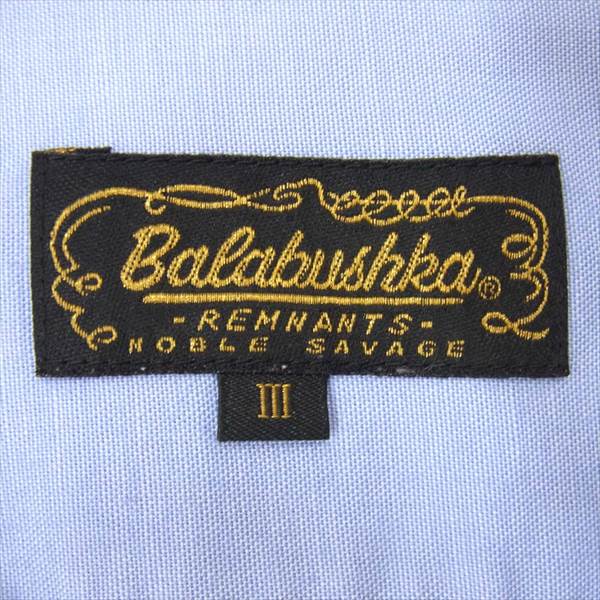 BALABUSHKA バラブシュカ 切替 ボタンダウン ロングスリーブ バイカラー 長袖シャツ 水色系 水色系 M【中古】