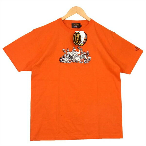 VANSON バンソン LTV-2017 バンソン ルーニーテューンズコラボ スタープリント 半袖 Tシャツ オレンジ系 オレンジ系 XL【新古品】【未使用】【中古】