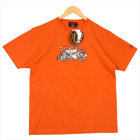 VANSON バンソン LTV-2017 バンソン ルーニーテューンズコラボ スタープリント 半袖 Tシャツ オレンジ系 オレンジ系 XL【新古品】【未使用】【中古】
