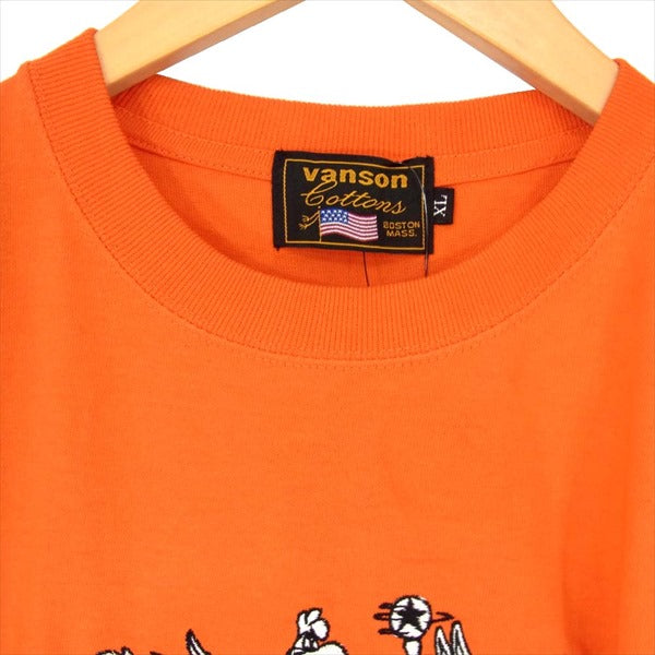 VANSON バンソン LTV-2017 バンソン ルーニーテューンズコラボ スタープリント 半袖 Tシャツ オレンジ系 オレンジ系 XL【新古品】【未使用】【中古】