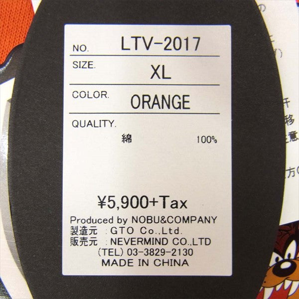 VANSON バンソン LTV-2017 バンソン ルーニーテューンズコラボ スタープリント 半袖 Tシャツ オレンジ系 オレンジ系 XL【新古品】【未使用】【中古】