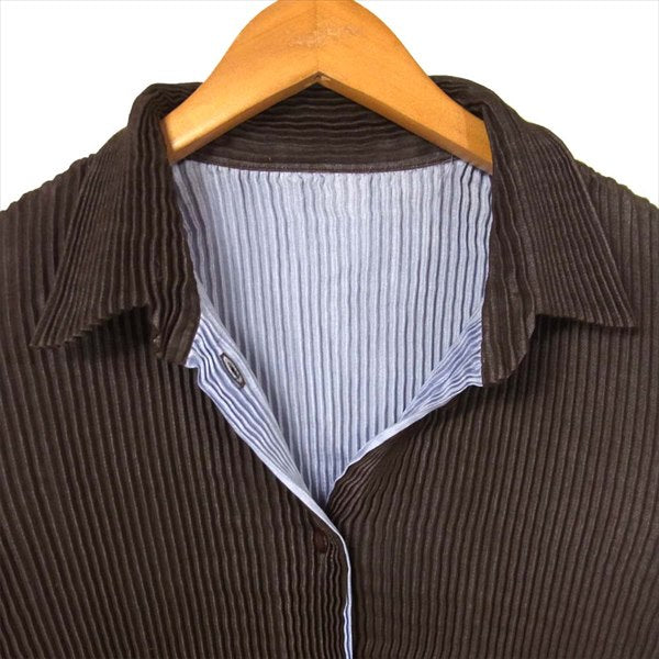 PLEATS PLEASE プリーツプリーズ IM03FJ968 カーディガン レディース 長袖シャツ 茶×紫 茶×紫 3【中古】