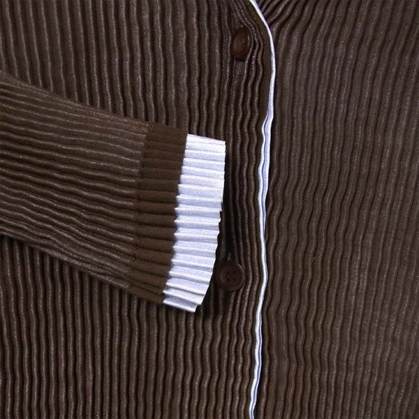 PLEATS PLEASE プリーツプリーズ IM03FJ968 カーディガン レディース 長袖シャツ 茶×紫 茶×紫 3【中古】