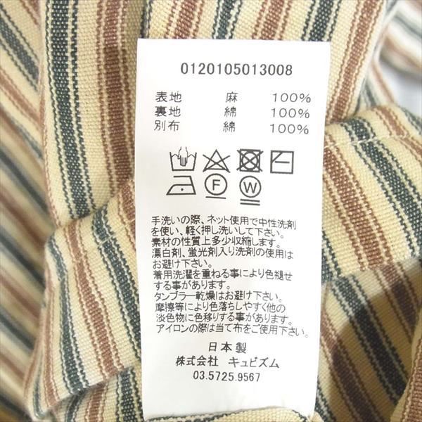 VISVIM ビズビム 120105013008 GREASE MONKEY COAT CONOID SANTOME リネン コート IVORY STRIPE IVORY STRIPE 4【美品】【中古】