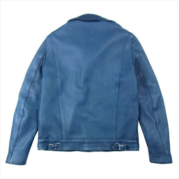 Lewis Leathers ルイスレザー リアルマッコイズ The REAL McCOY'S 別注 Cyclone サイクロン ディアスキン ダブル レザー ライダース ジャケット ネイビー系 38【中古】