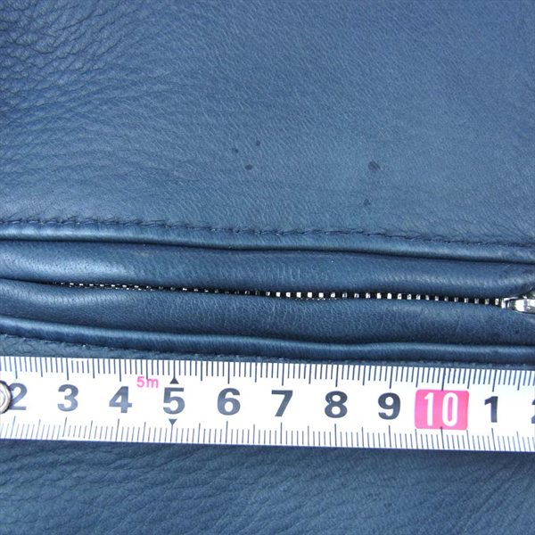 Lewis Leathers ルイスレザー リアルマッコイズ The REAL McCOY'S 別注 Cyclone サイクロン ディアスキン ダブル レザー ライダース ジャケット ネイビー系 38【中古】