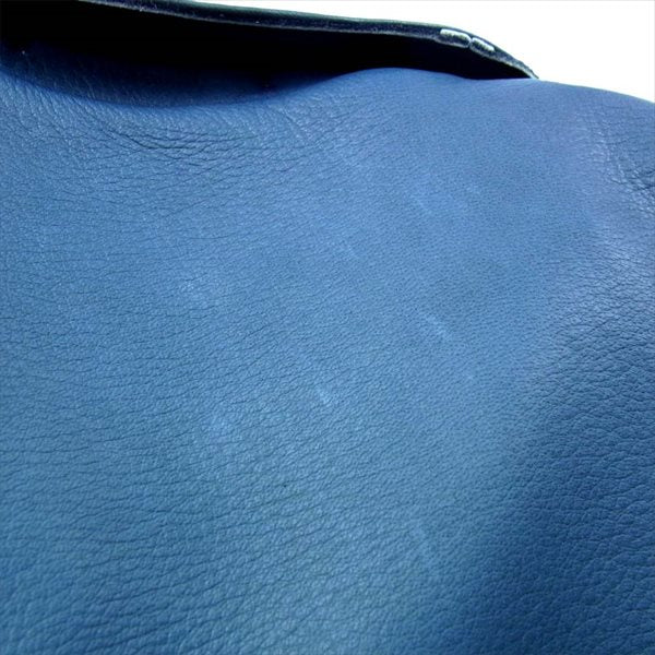 Lewis Leathers ルイスレザー リアルマッコイズ The REAL McCOY'S 別注 Cyclone サイクロン ディアスキン ダブル レザー ライダース ジャケット ネイビー系 38【中古】
