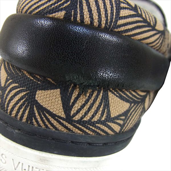 LOUIS VUITTON ルイ・ヴィトン MS0155 クリストファーネメス イタリア製 プリント スリッポン ベージュ系 6【中古】