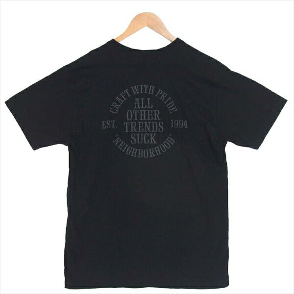 NEIGHBORHOOD ネイバーフッド All Other Trends Suck プリント コットン 日本製 Tシャツ ブラック系 ブラック系 M【中古】