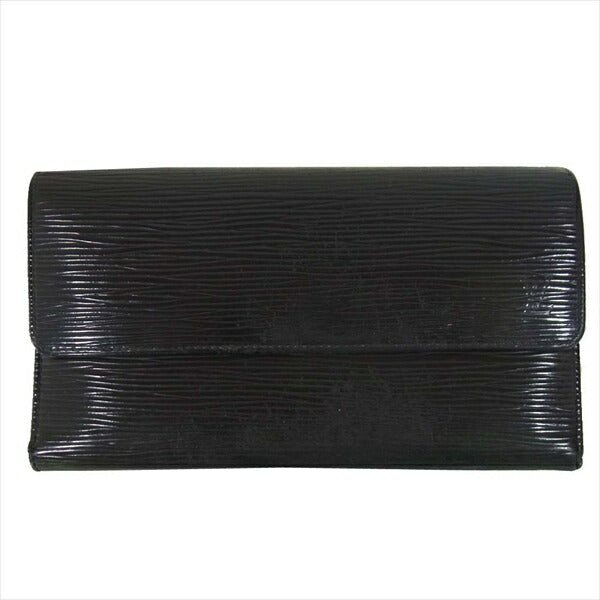 LOUIS VUITTON ルイ・ヴィトン ポルトトレゾール・インターナショナル ノワール M63382 AR0064 三つ折り財布 黒系 黒系【中古】