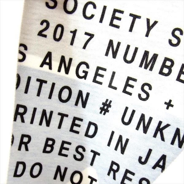 ソサエティ 2017 NUMBER T-SHIRT ナンバー 長袖Tシャツ カットソー ホワイト系 M【美品】【中古】