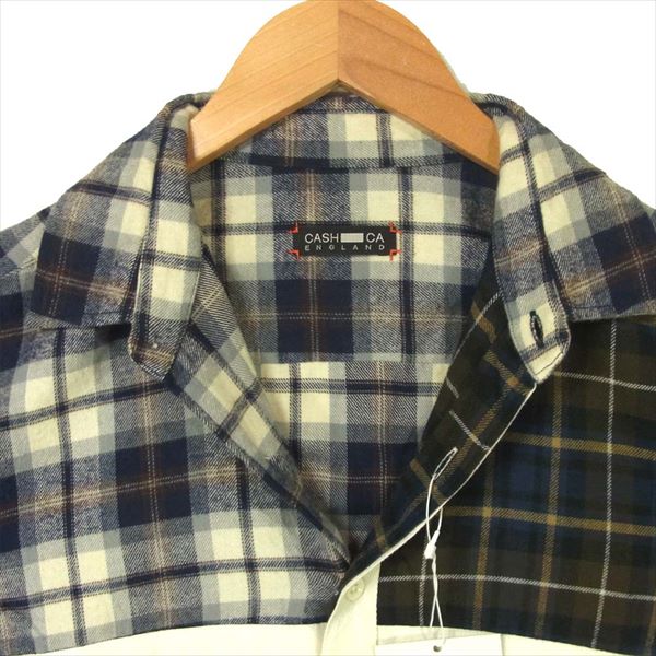 CAW12-SH0007 モンドリアン フランネル 長袖シャツ ネイビー系 M【新古品】【未使用】【中古】