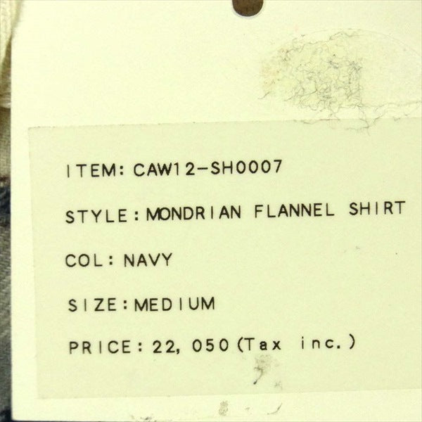 CAW12-SH0007 モンドリアン フランネル 長袖シャツ ネイビー系 M【新古品】【未使用】【中古】