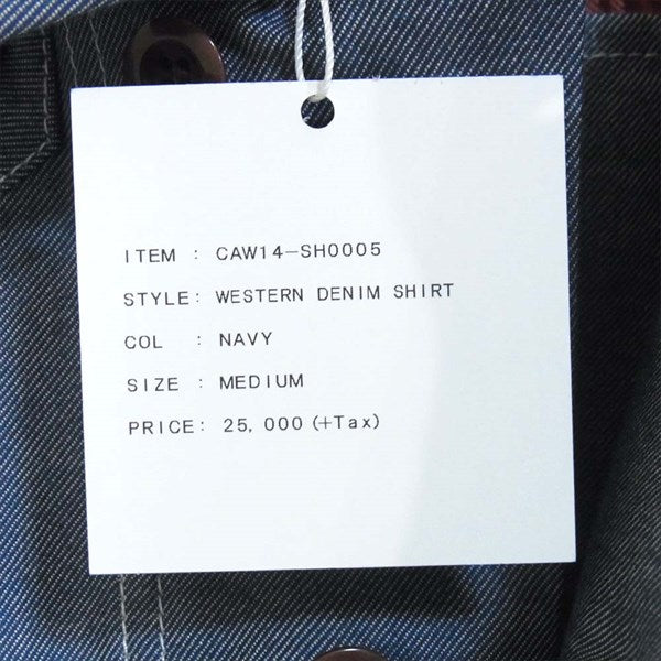 CASH CA カシュカ CAW14-SH0005 WESTERN DENIM SHIRT デニム シャツ ネイビー系 M【新古品】【未使用】【中古】