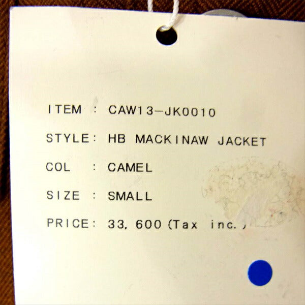 CASH CA カシュカ CAW13-JK0010 HB MACKINAW JACKET 日本製 ジャケット ブラウン系 ブラウン系 S【新古品】【未使用】【中古】