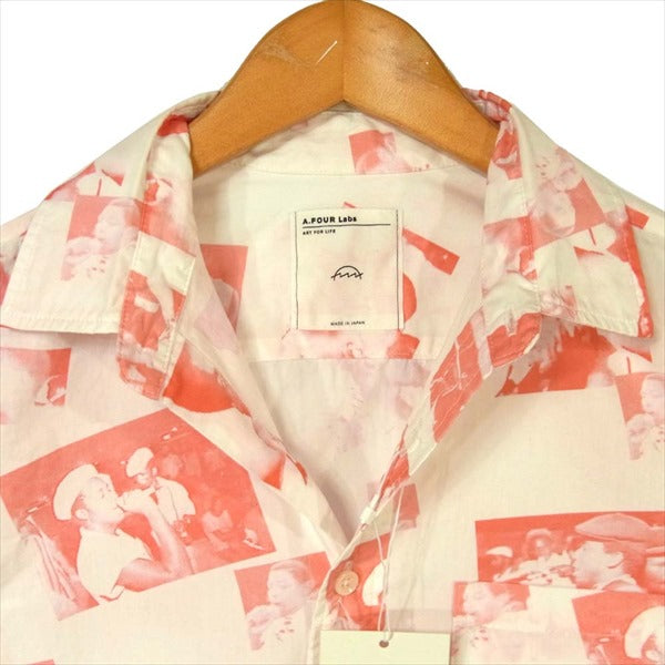 エー・フォー ラブス AFS15-SH0001 ALLOVER PRINT SHIRT プリント 長袖シャツ ピンク系 S【新古品】【未使用】【中古】