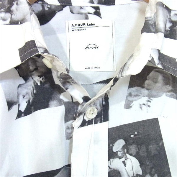 エー・フォー ラブス AFS15-SH0001 ALLOVER プリント シャツ 長袖シャツ ブラック系 M【新古品】【未使用】【中古】