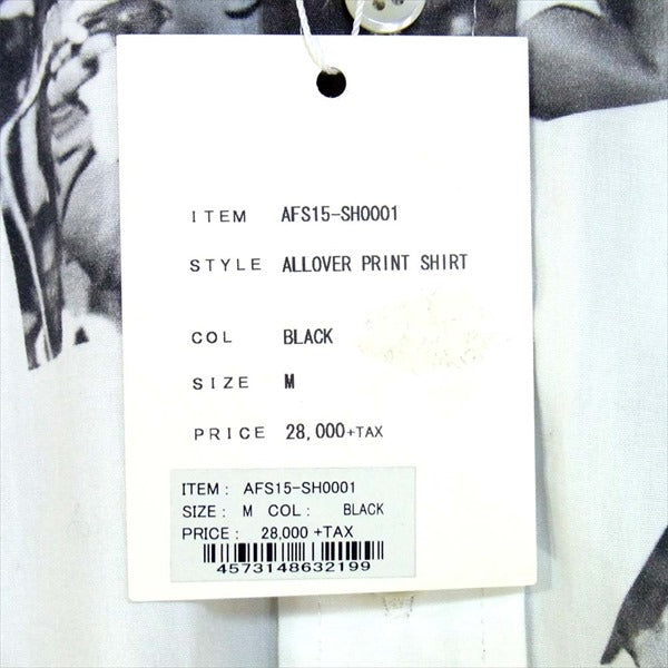 エー・フォー ラブス AFS15-SH0001 ALLOVER プリント シャツ 長袖シャツ ブラック系 M【新古品】【未使用】【中古】