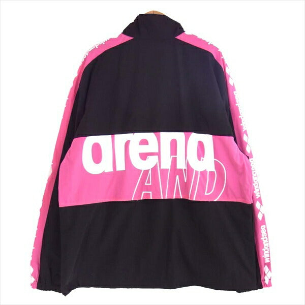 ウィンダンシー WDSARNA-01 × アリーナ ARENA WDS NYLON TRACK JACKET アリーナ ナイロン ジャケット 黒×ピンク L【極上美品】【中古】