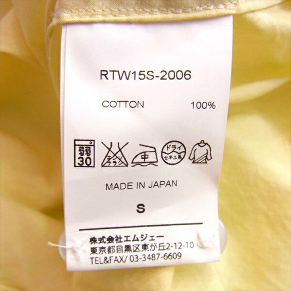 ROTTWEILER ロットワイラー COLOR LEGULAR SHIRTS レギュラー 長袖シャツ イエロー系 イエロー系 S【新古品】【未使用】【中古】