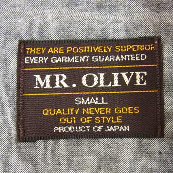 MR.OLIVE ミスターオリーブ M-1309 レギュラーカラー コットン 長袖シャツ グレー系 グレー系 S【新古品】【未使用】【中古】