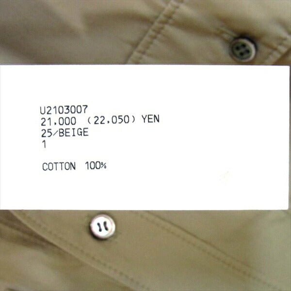 ユースレス U2103007 ミリタリー シャツ 日本製 ミリタリーシャツ ベージュ系 ベージュ系 1【新古品】【未使用】【中古】