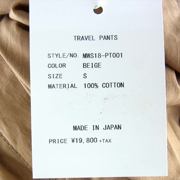 エーフォーラブス MWS18-PT001 TRAVEL PANTS トラベル パンツ ベージュ系 ベージュ系 S【新古品】【未使用】【中古】