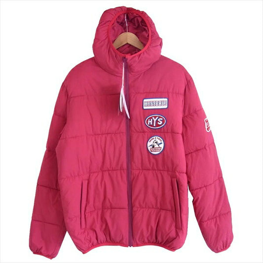 HYSTERIC GLAMOUR ヒステリックグラマー 02193AB04 プリマロフトナイロンタフタワッペン付 フーデッド ジャケット ピンク系 L【新古品】【未使用】【中古】