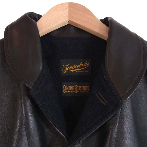 TENDERLOIN テンダーロイン 12AW T-HIDE JACKET ホースハイド 茶芯 レザー ジャケット ブラック系 S【中古】