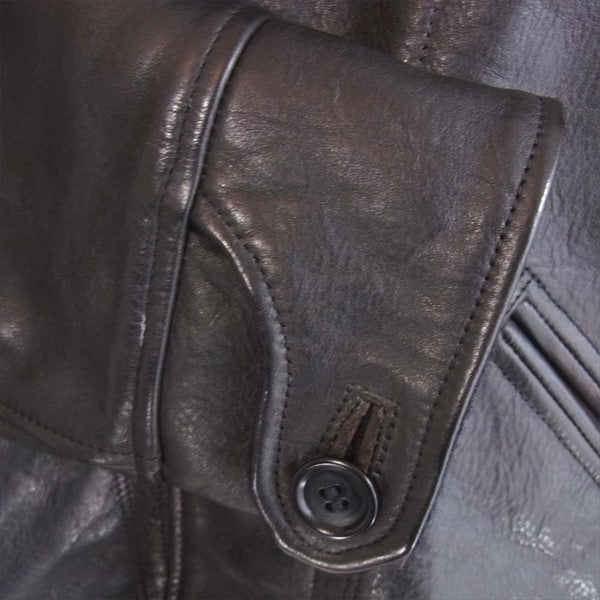 TENDERLOIN テンダーロイン 12AW T-HIDE JACKET ホースハイド 茶芯 レザー ジャケット ブラック系 S【中古】