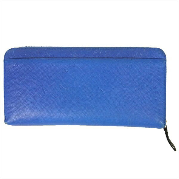 Paul Smith ポール・スミス 30PA 873-438 スミシーハート ラウンドジップ ウォレット レディース 財布 ブルー系  ブルー系【中古】