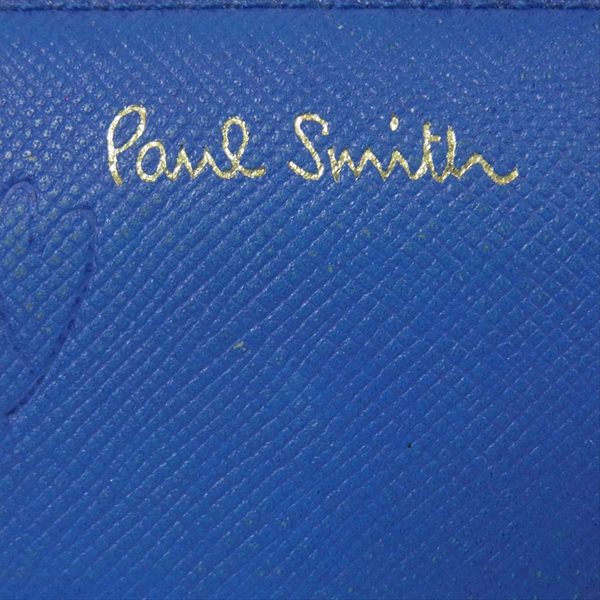 Paul Smith ポール・スミス 30PA 873-438 スミシーハート ラウンドジップ ウォレット レディース 財布 ブルー系  ブルー系【中古】