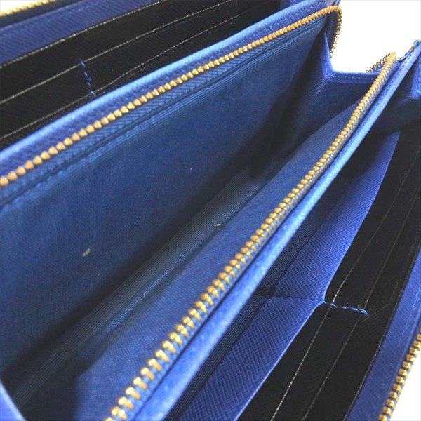 Paul Smith ポール・スミス 30PA 873-438 スミシーハート ラウンドジップ ウォレット レディース 財布 ブルー系  ブルー系【中古】