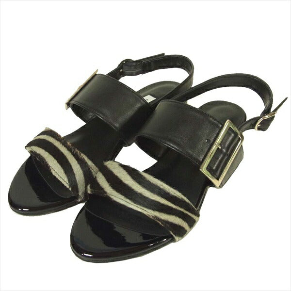 MORABITO モラビト BLANC ブラン 2371-82013 ゼブラ レディース サンダル ブラック系 23cm【新古品】【未使用】【中古】