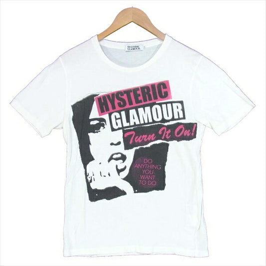 HYSTERIC GLAMOUR ヒステリックグラマー 0242CT09 プリント ロゴ コットン 日本製 Tシャツ ホワイト系 ホワイト系 S【中古】