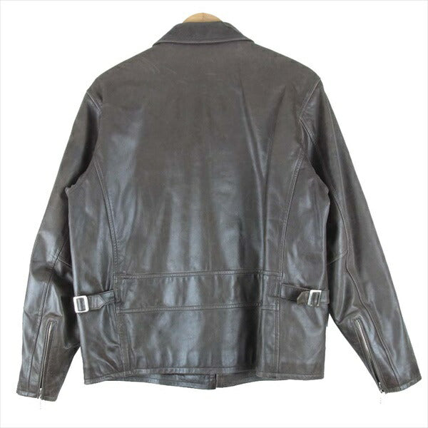 AVIREX アヴィレックス 611129 シングル レザー ライダース レザー ジャケット ダークブラウン系 M【中古】
