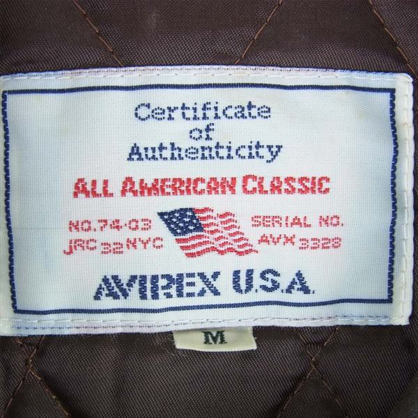 AVIREX アヴィレックス 611129 シングル レザー ライダース レザー ジャケット ダークブラウン系 M【中古】