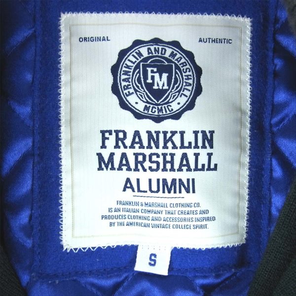FRANKLIN&MARSHALL フランクリンマーシャル 37141 カウチン 袖レザー スタジャン ネイビー系 S【中古】