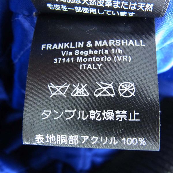 FRANKLIN&MARSHALL フランクリンマーシャル 37141 カウチン 袖レザー スタジャン ネイビー系 S【中古】