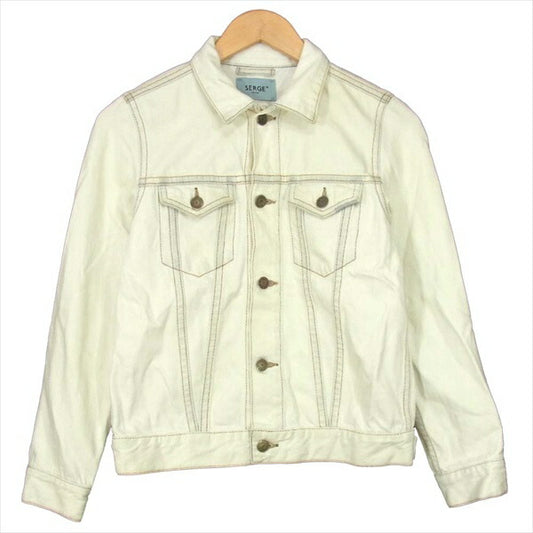 サージ 日本製 ホワイト ステッチ コットン レディース デニムジャケット ホワイト系 ホワイト系 36【中古】